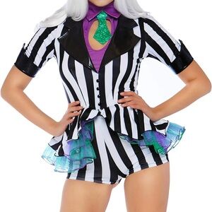 Black and White Striped Costume Set